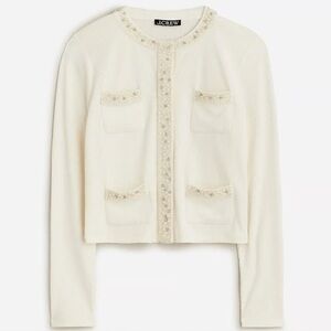 NWT J.Crew Vintage rib lady jacket with jeweled trim, S